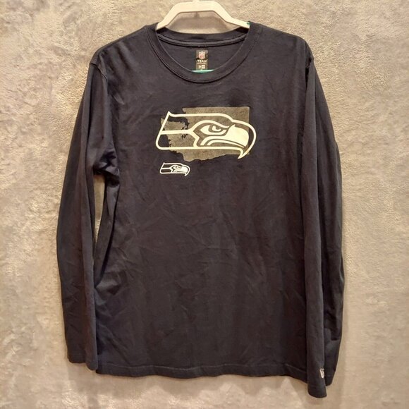 Seattle Seahawks NFL Team Apparel Long Sleeve Tee Shirt Mens L Black Washington - Picture 1 of 11